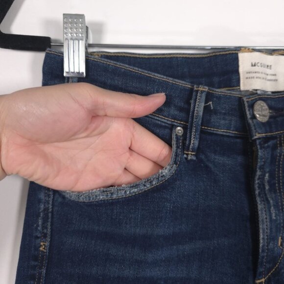 McGUIRE Women’s Jeans Mid Rise Distressed Skinny STYLE 157A Size 27 - Picture 9 of 13